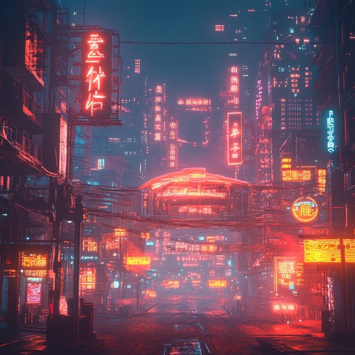 An instrumental synthwave track that fuses glitchy synth patterns with turbulent beats, creating a high energy soundscape that evokes the feeling of racing through a chaotic cybernetic realm.