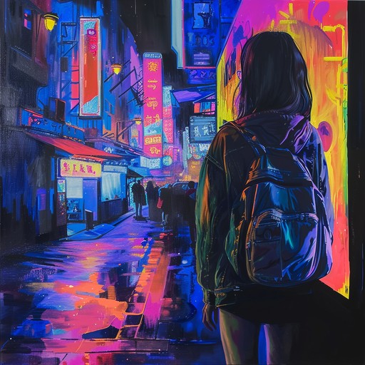 Pulsing basslines, shimmering synths, and driving rhythms create an immersive 80s-inspired soundscape, evoking images of a rain-slicked, neon-lit metropolis at midnight. The instrumental track captures the essence of a bygone era while embracing modern production techniques, resulting in a captivating blend of nostalgia and cutting-edge sound design