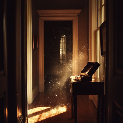 This track creates an atmosphere as if an ancient music box was discovered in the attic of an old victorian mansion. The music box plays a series of haunting, yet beautiful melodies that echo through the dusty, time worn halls. As the creaks and whispers of the house blend with the music, a story of forgotten times and secret pasts unfold, enveloping the listener in a cocoon of mystery and nostalgia.