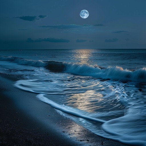 Picture yourself walking along a peaceful beach at night, with the full moon reflecting off the gently lapping waves. This soft rock instrumental captures that tranquil, dreamy atmosphere with warm acoustic guitar arpeggios, lush orchestral strings, and subtle brushed drums. The laid-back, mid-tempo groove and smooth lead electric guitar melodies evoke a sense of contentment and relaxation, perfect for unwinding after a long day or setting a romantic mood.