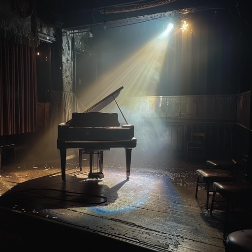 A chilling cabaret song filled with dark, sentimental piano, evoking feelings of nostalgia and melancholy.