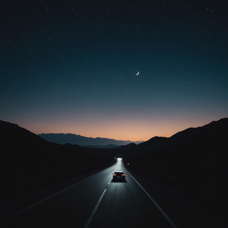 A narrative of inner dialogue and realization plays out on a backdrop of haunting melodies and the soft strum of an acoustic guitar as the endless road unwinds beneath the night sky.