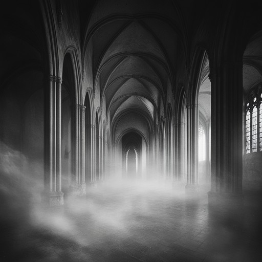 Brooding organ tones resonate through an abandoned, shadowy cathedral