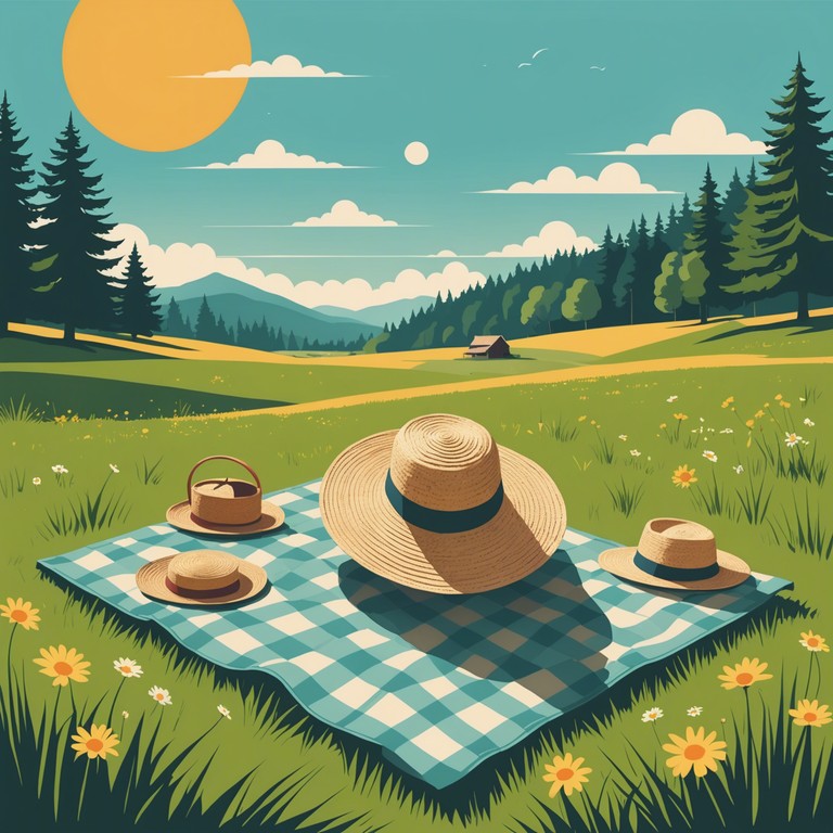 A more detailed description highlights this track as a whimsical, light hearted accompaniment perfect for sunny days, evoking the carefree pleasures of summertime with acoustic strings and a light rhythmic background.