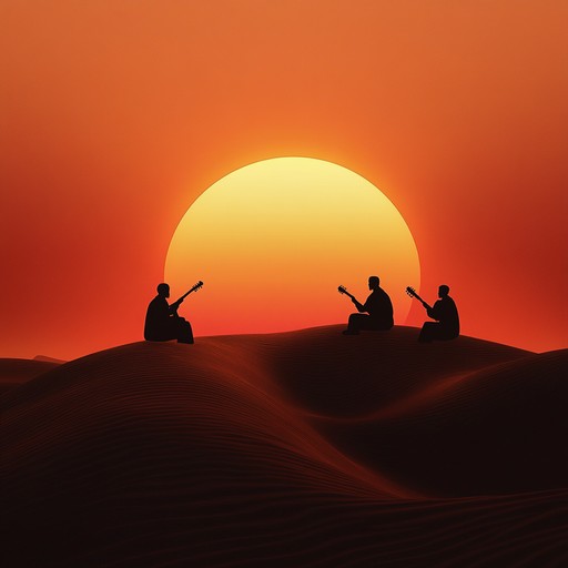 Experience a joyous blend of traditional middle eastern oud and modern rhythms, evoking the warmth and energy of a desert sunrise.