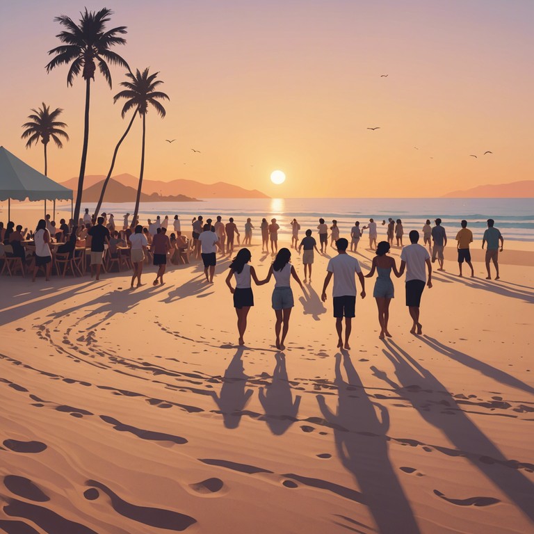 Imagine a vibrant beach party at sunset with infectious bass rhythms creating an electrifying atmosphere. The track's deep reggaeton beats encourage listeners to dance against the backdrop of the setting sun, combining urban musical styles with seaside vibes.