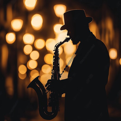 Experience an enthralling night rhythm as soulful saxophone melodies glide over smooth jazz textures, creating an energetic, sophisticated soundscape perfect for midnight revelry.