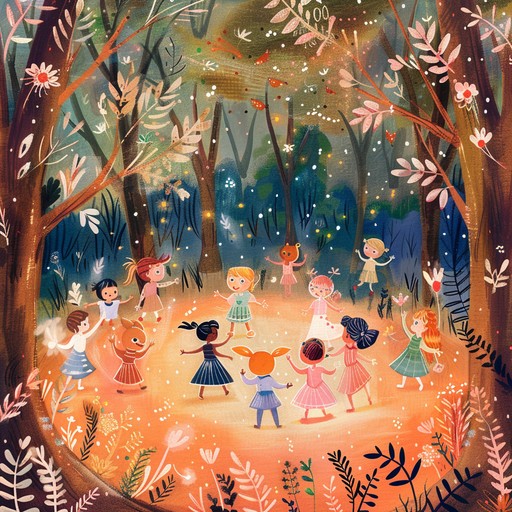 A lively, energetic instrumental tune that combines whimsical melodies and bouncy rhythms, designed to create a fantastical journey through an enchanted forest. Using playful xylophones, cheerful flutes, and rhythmic tambourines, the music engages young listeners, fostering a sense of wonder, curiosity, and joy.