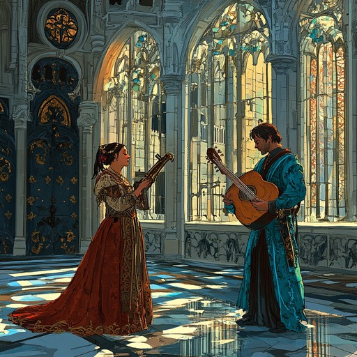 Experience the romantic essence of medieval times through an elegant lute driven instrumental. This piece captures the heartwarming simplicity and poetic grace of troubadour serenades. It paints a vivid soundscape of courtly lovers and noble knights with a timeless melody, imbued with the elegance of an age gone by.