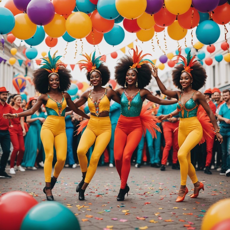 Imagine dancing through vibrant, sunlit streets, with playful, rhythmic steelpan tunes capturing the essence of a latin festival, bringing smiles and light steps to all who listen.