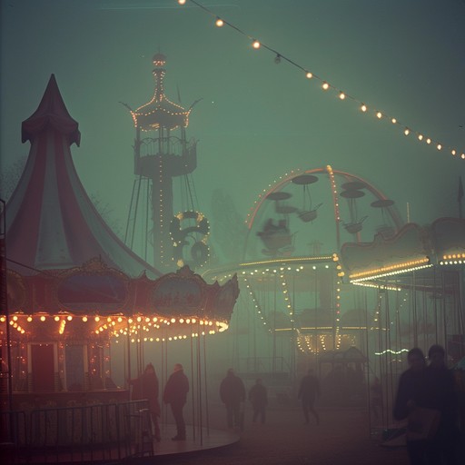 A visit to a scary fairground where ghostly waltzes play endlessly. The carnival organ's spine chilling melodies merge with ambient background whispers and echoes, creating an atmosphere filled with dread. Each note underscores the supernatural essence of the haunted night carnival.