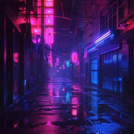 Imagine cruising down a rain-slicked highway, the city's neon lights reflecting off the wet pavement as you're enveloped in a pulsing, atmospheric soundscape. Swirling synths and a steady, driving beat propel you forward, evoking images of a dystopian metropolis where danger and mystery lurk around every corner.