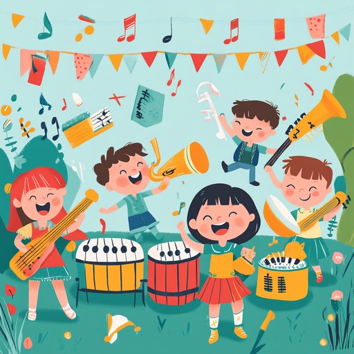 A fun and spirited instrumental track that celebrates the creativity and joy of children's playtime, with engaging rhythms and melodies that encourage movement and happiness