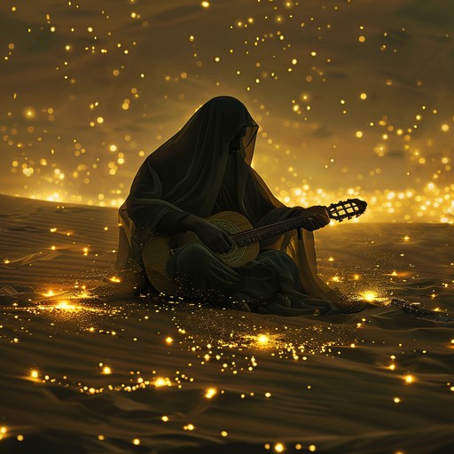 A soothing composition featuring the delicate strumming of the oud and soft ambient textures, evoking a peaceful desert sunset and the gentle whisper of the wind.