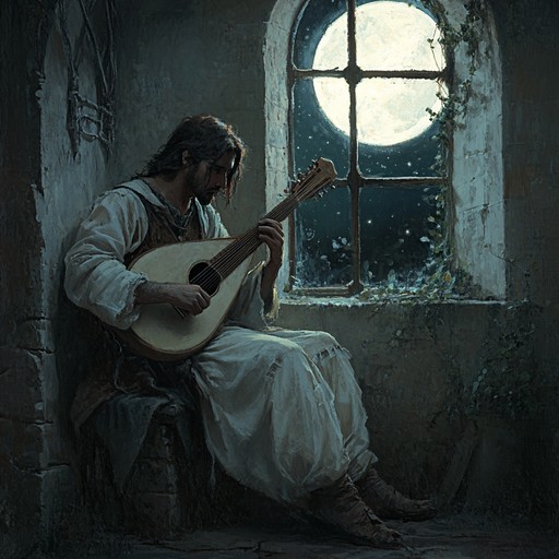 An instrumental track featuring gentle lute strumming and intricate fingerpicking, capturing the essence of medieval troubadours. The music conveys deep reflection and a wistful longing for the past, immersing the listener in a timeless journey through emotions of love and loss.