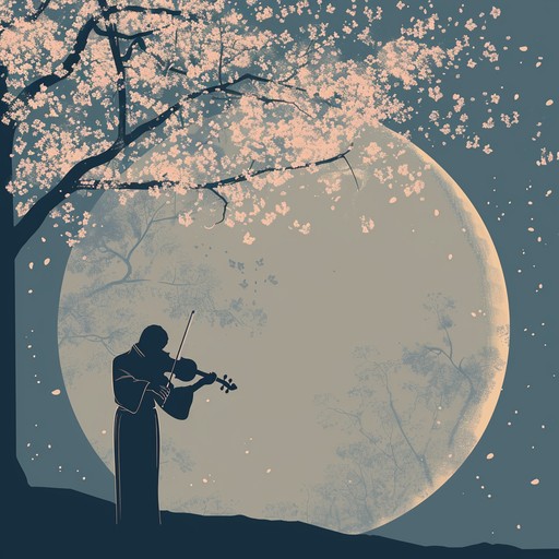 Transport listeners to an intimate cherry blossom filled night, where every petal floats in the moonlit breeze, setting a gentle yet vibrant backdrop for a deeply emotional anime scene. Tender strings, soft piano, and gentle winds weave an intricate tapestry of love and longing. Perfect for scenes of heartfelt confessions or quiet moments under starry skies.
