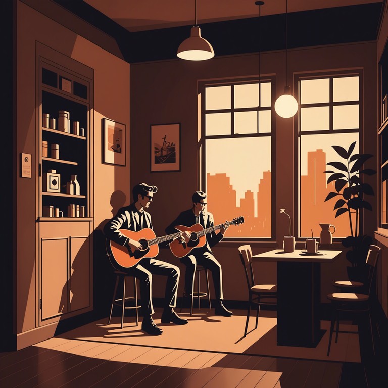 This track lures listeners into a richly woven landscape of intimate harmonies and stirring stringed instruments, perfectly suiting moody coffee house atmospheres. The soul stirring guitar plucking interlaces with haunting melodic undertones, creating a profound emotional journey through sound.