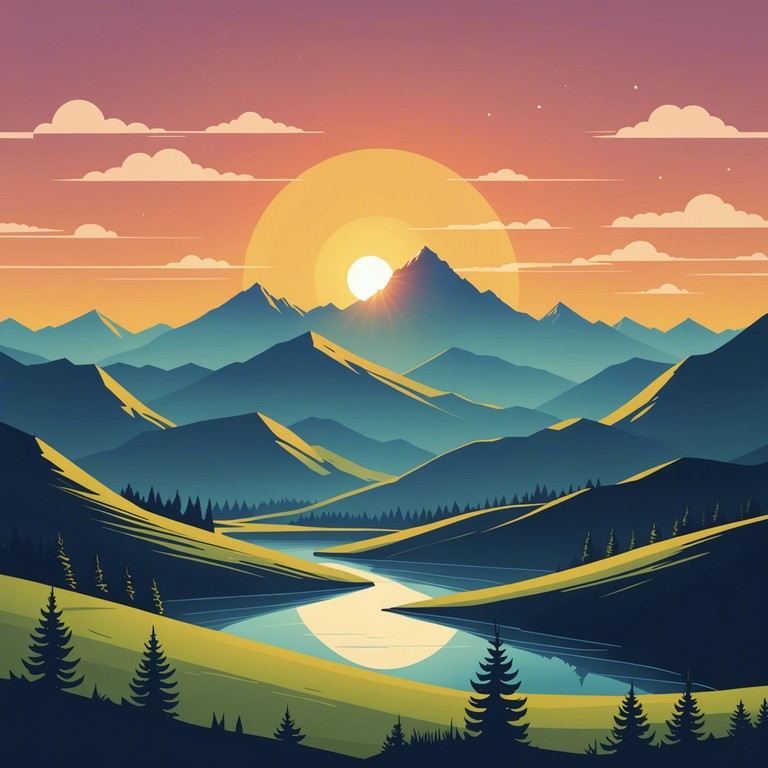 Craft a soothing melody that evokes the peace and spiritual solitude of a high, secluded mountain landscape. The track should use natural sounds and harmonies that remind listeners of gentle winds and distant echoes of wildlife, providing a perfect backdrop for meditation or quiet contemplation.