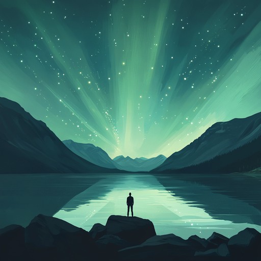 Imagine gazing at the northern lights, the sky painted with hues of green and blue, as a gentle melody plays in the background, capturing the serene beauty of a tranquil finnish night. The soft strumming of an acoustic guitar invites peace and introspection, reflecting the pristine landscapes and still waters.