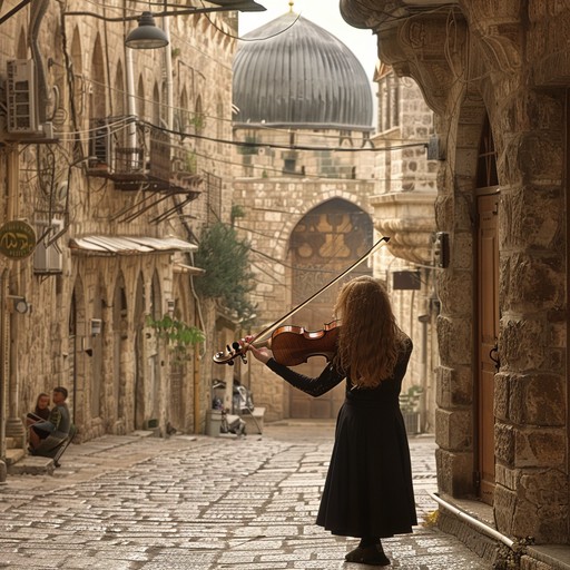 This piece harmonizes age old jewish melodies with contemporary orchestral arrangements, focusing on the violin, creating a reflective and poignant auditory journey