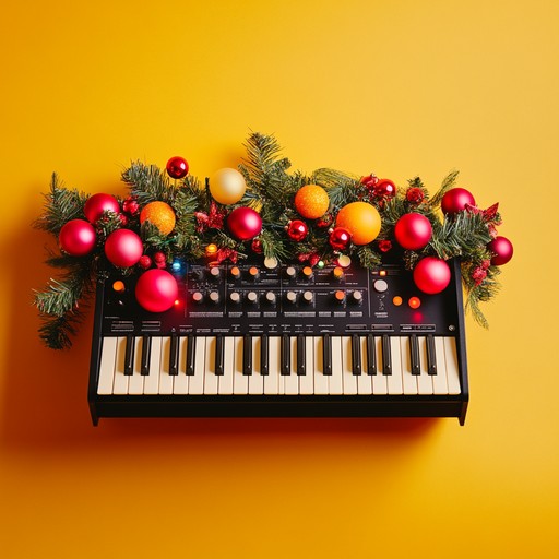 An instrumental new wave track featuring pulsating synths and upbeat rhythms that create an energetic and festive atmosphere, ideal for holiday parties and celebrations.