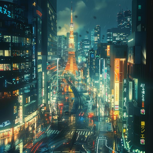 A soft and soothing instrumental that incorporates the gentle rhythm of bedroom pop with the catchy and whimsical elements of j-pop. Designed to evoke a sense of dreamy nostalgia as if wandering through a serene tokyo night landscape. The track should blend subtle synth lines with delicate melodic structures, providing a backdrop that is both comforting and enchanting.