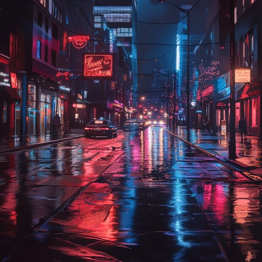 An instrumental chillwave piece that layers atmospheric synth pads with intricate melodies and a driving, pulsing bassline, creating a brooding and introspective soundscape reminiscent of late night city streets.