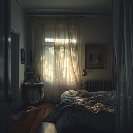 A tender, introspective piece capturing the essence of loneliness and melancholy felt in the stillness of a solitary bedroom. Gentle, soothing piano notes weave a delicate tapestry of emotions, conveying a sense of longing, sadness, and introspection. This piece transports the listener to a quiet, dimly lit room where thoughts and memories swirl in the air.