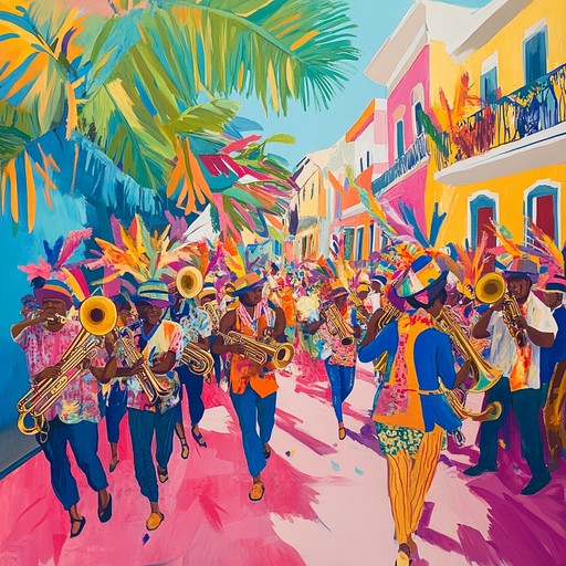 An instrumental track that combines the vibrant energy of latin music with the groovy rhythms of funk, featuring lively percussion, dynamic brass sections, and infectious melodies that make listeners want to dance