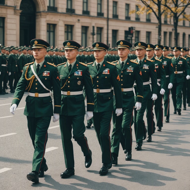 A vibrant and spirited military march designed to evoke feelings of pride and joy. It infuses traditional military music with lively rhythms and jubilant harmonies, creating an atmosphere of celebration and upliftment amidst the disciplined sounds of martial music.