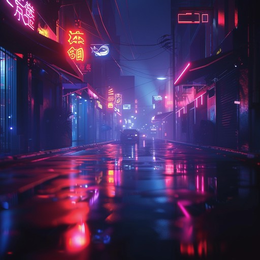 A bright, pulsating track that captures the excitement and allure of a neon-lit urban landscape. This track should feel like a lively night ride through a bustling city, with shimmering synths and a steady, danceable beat.