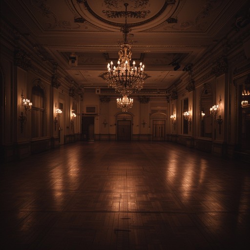 This instrumental waltz transports listeners to a shadowy ballroom where tension and mystery fill the air. The melody, led by a haunting violin, evokes a sense of unease and suspense, blending minor key harmonies with a classic waltz rhythm. Every note drips with a menacing allure, pulling the audience into a timeless dance of shadows and secrets.