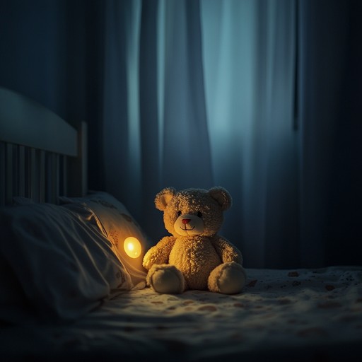 A tranquil, soothing instrumental track featuring a soft, gentle melody that invokes the magic of bedtime storytelling. The piece paints a picture of a serene night where a teddy bear comes alive under the moonlight, entertaining children with calming tales until they drift into peaceful dreams.