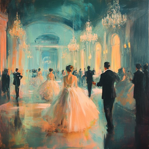 Envision a twilight ballroom filled with dancers in flowing gowns and suits, moving gracefully to a waltz. The shimmering piano harmonies with twinkling accents create an atmosphere of elegance and timeless beauty, drawing listeners into a world of refined movements and sophistication. This composition is perfect for enchanting moments and capturing the essence of a glamorous evening.