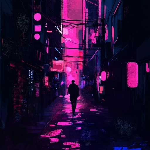 An instrumental track blending haunting synths and atmospheric guitars, capturing the essence of solitude in neon lit cityscapes with a deep, melancholic undertone.