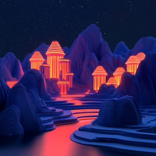 An instrumental track blending pulsing techno beats with mystical soundscapes, evoking a journey through electronic realms where ancient mysticism meets futuristic technology