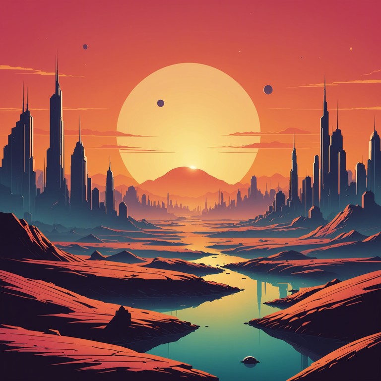 This track encapsulates the energy of a hopeful dawn on a martian colony, blending nostalgic synth textures with forward moving beats to create a landscape both familiar and fantastically new.