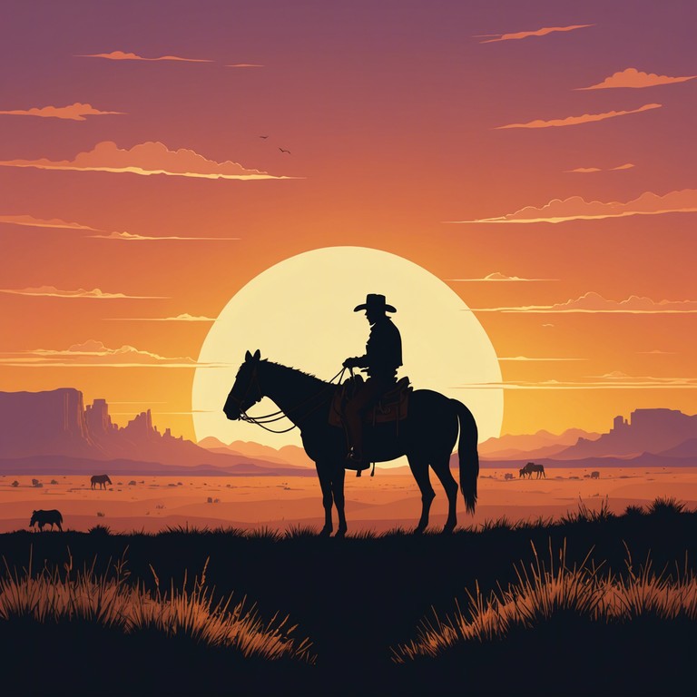 This track encapsulates the inherent solitude and vastness experienced by a lone cowboy traversing the expansive prairies. Evoking a feeling of both freedom and isolation, the music follows the gentle rhythm of a horse’s gallop, intertwined with serene pauses that echo the calm of the natural world.