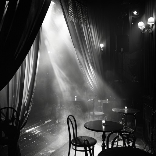 Imagine a dimly lit cabaret with velvet drapes, where shadows dance and secrets whisper through the air. The piano plays haunting, introspective melodies, inviting listeners to journey through their inner thoughts. The music carries the weight of forgotten dreams and mysterious tales, resonating deeply with each note.