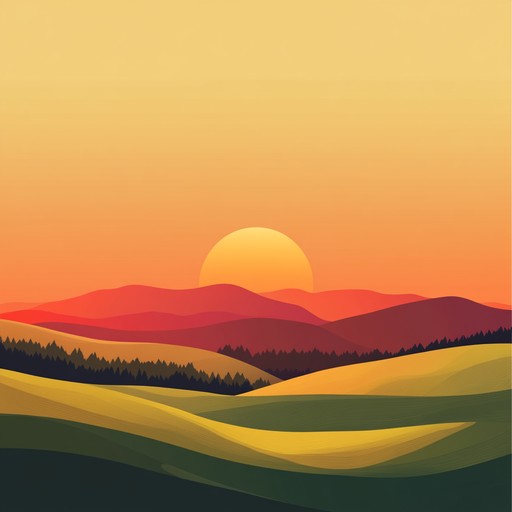 A soothing instrumental that captures the calm and serene essence of a sunset over rolling hills. The gentle strumming of the guitar leads the melody, supported by soft harmonies and subtle percussion, creating a sense of tranquility and reflection.