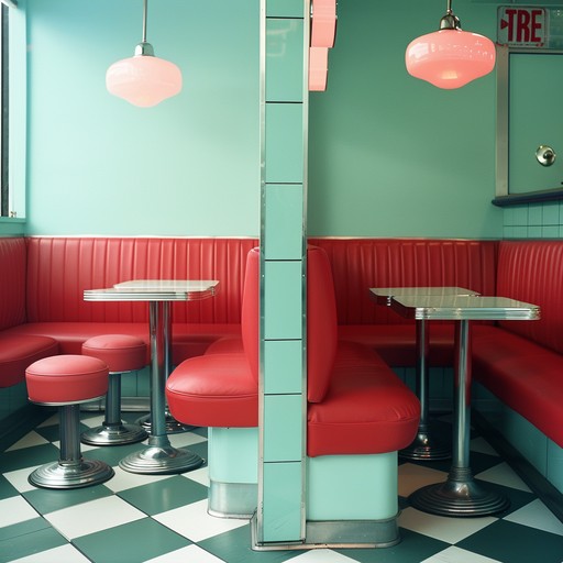 Picture yourself walking into a lively 1950s diner, the jukebox playing an infectious tune that gets your feet tapping. The upbeat melody, carried by a honky-tonk piano and a swinging saxophone, fills the air with a palpable energy. In the background, a steady drumbeat and a walking bassline keep the rhythm tight and danceable. The lead guitar adds some rock and roll flair with its bright, twangy licks, while the occasional hand claps and "oohs" from the backup singers contribute to the overall festive atmosphere. This instrumental perfectly captures the vibrant spirit and carefree optimism of the 1950s, making you feel like you've stepped back in time to a classic american diner where life is all about good food, good music, and good company.