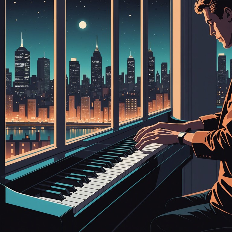 An evocative composition reminiscent of a gentle serenade that resonates with the soul of the city under the night sky. The track merges the soft electric piano melodies with the distant murmurs of city life, providing a soul touching and uplifting connection to the urban landscape after sundown.