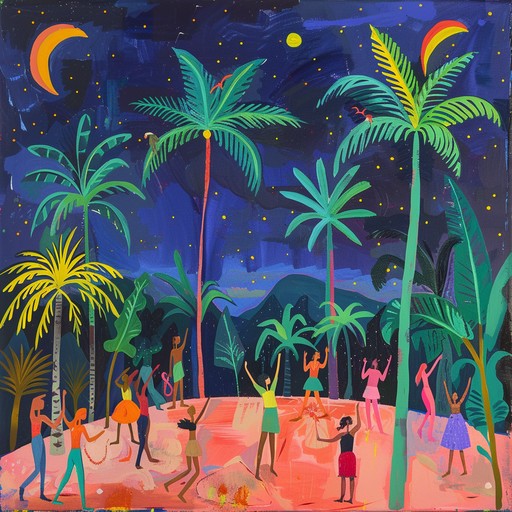 A dynamic salsa piece featuring lively brass, infectious percussion, and melodic piano lines transports listeners to a sultry tropical night. The energetic rhythms and passionate melodies evoke the essence of a midnight dance party under the stars, blending contemporary and traditional salsa elements for a captivating experience.