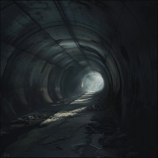 Subterranean resonance with haunting echoes, dark industrial textures, and intense crescendos. A sonic journey through an underground labyrinth of distorted guitars and ambient melodies.