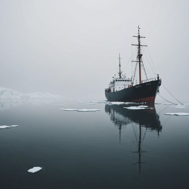 This track captures the essence of solitude and reflection experienced by sailors in the vast, icy waters of the arctic. The music blends deep, resonant tones of the accordion with the echo of distant winds, evoking a sense of nostalgia and introspection typical of long journeys at sea, shrouded in the mystique of russian naval history.