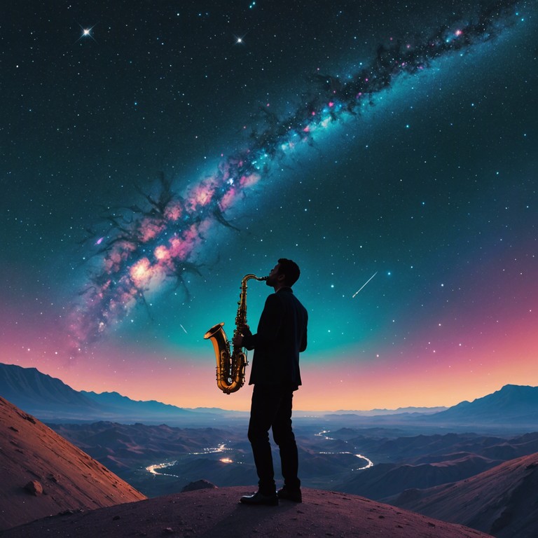 This track blends the rhythmic elements of classic swing music with futuristic, otherworldly sound textures mimicking distant galaxies. A captivating experience that swings you between the past and a far off future.