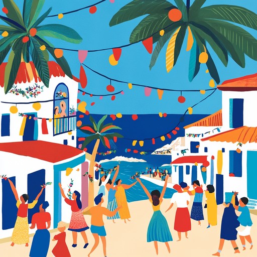 A vibrant instrumental cumbia track featuring lively accordion melodies and rhythmic percussion. This song captures the carefree spirit of a tropical celebration, encouraging listeners to dance and enjoy the joyous atmosphere of a sunny day by the sea.