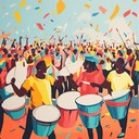 an upbeat instrumental capturing bold rhythms of carnival festivities