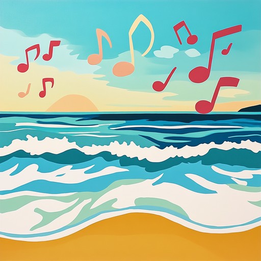 A vibrant instrumental piece that mixes traditional bossa nova guitar rhythms with modern electronic beats, evoking the feeling of joy and relaxation found on a sunny beach getaway.