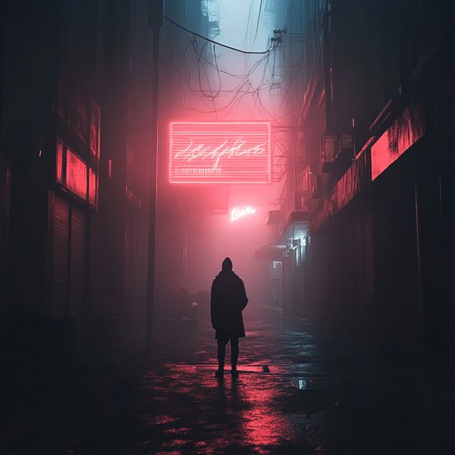 Experience a haunting chillwave piece where shadowy synth layers intertwine with hypnotic rhythms, creating a sense of mystery and unease in an urban nightscape